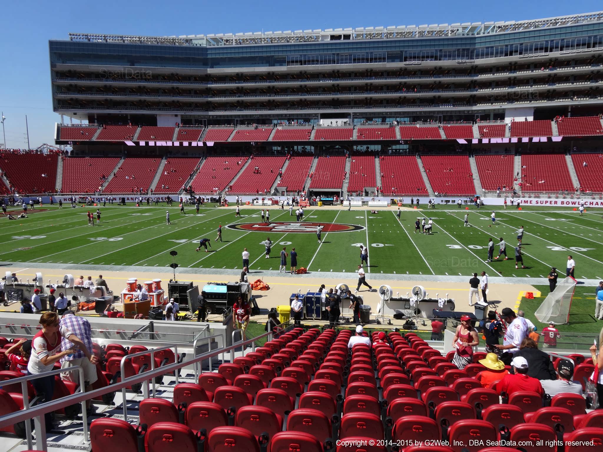 Seat view from section 114 at Levi’s Stadium, home of the San Francisco 49ers