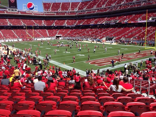 Seat view from section 131 at Levi’s Stadium, home of the San Francisco 49ers