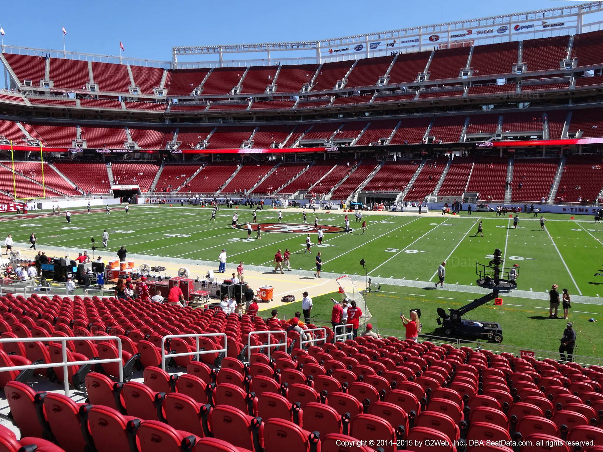 Seat view from section 135 at Levi’s Stadium, home of the San Francisco 49ers