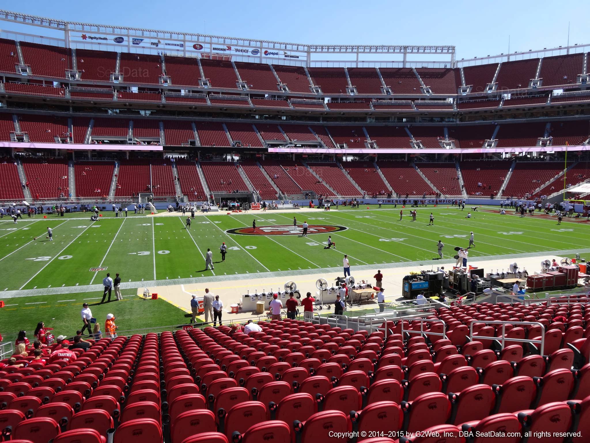 Seat view from section 140 at Levi’s Stadium, home of the San Francisco 49ers
