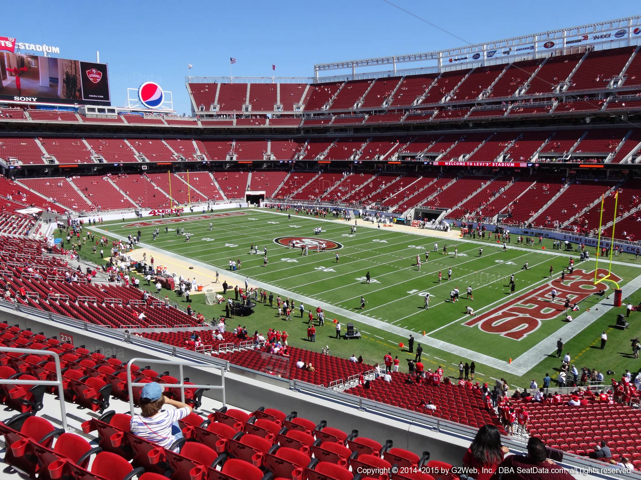 Seat view from section 232 at Levi’s Stadium, home of the San Francisco 49ers