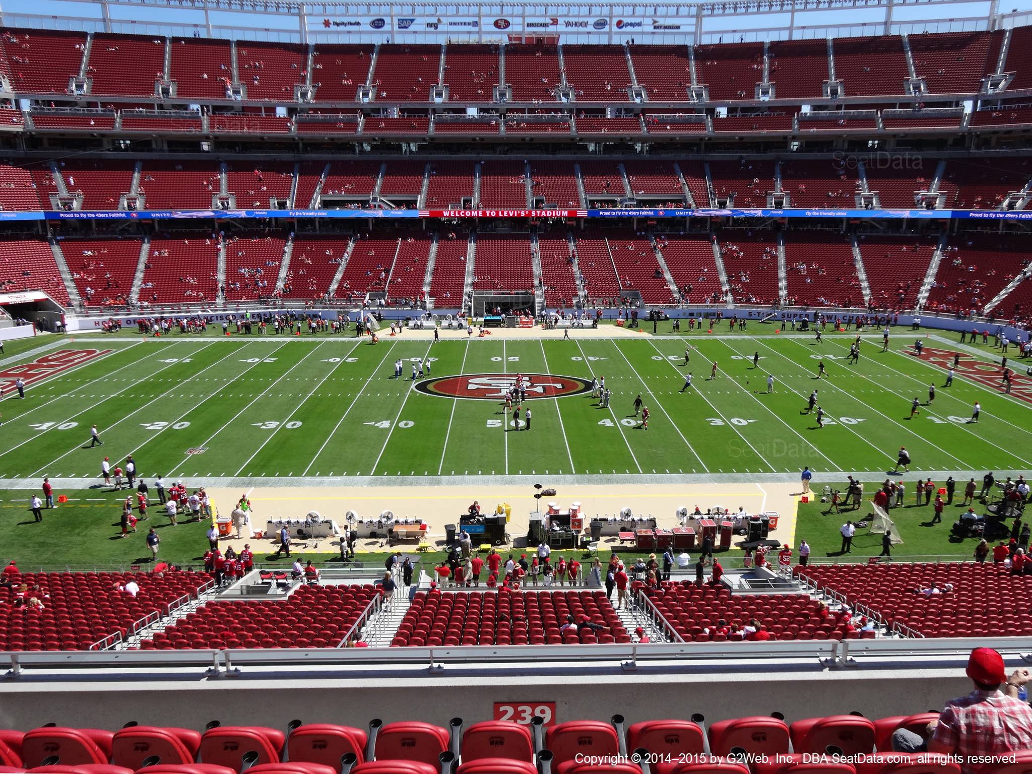 Seat view from section 239 at Levi’s Stadium, home of the San Francisco 49ers
