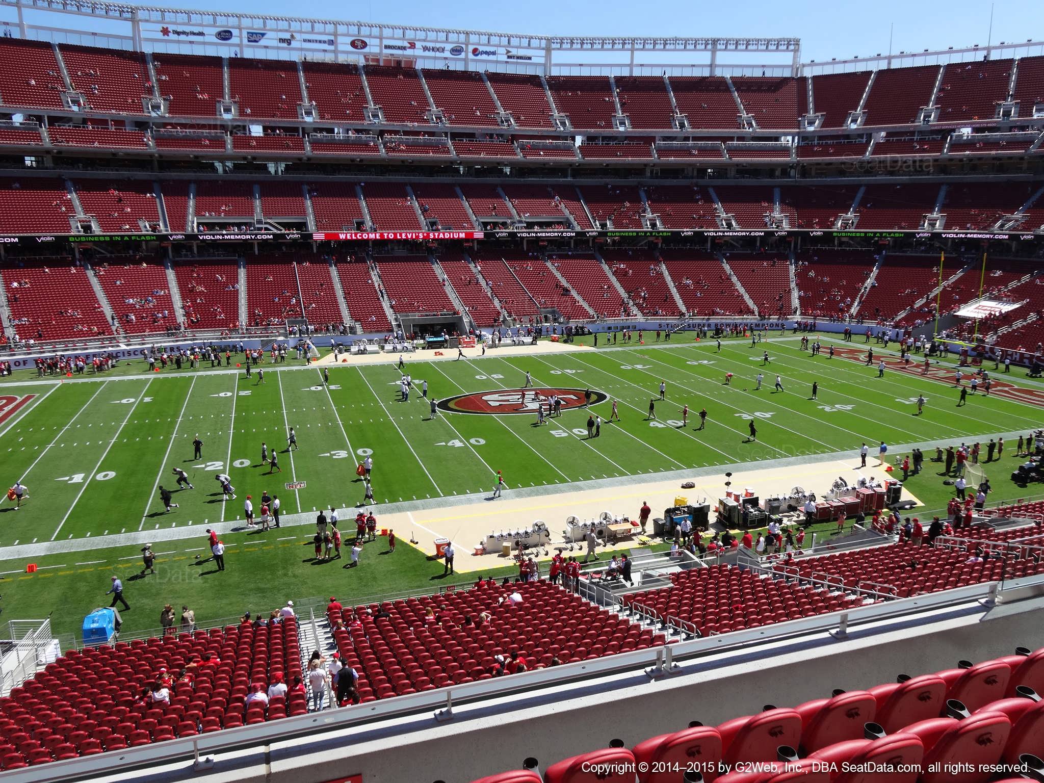 Seat view from section 241 at Levi’s Stadium, home of the San Francisco 49ers