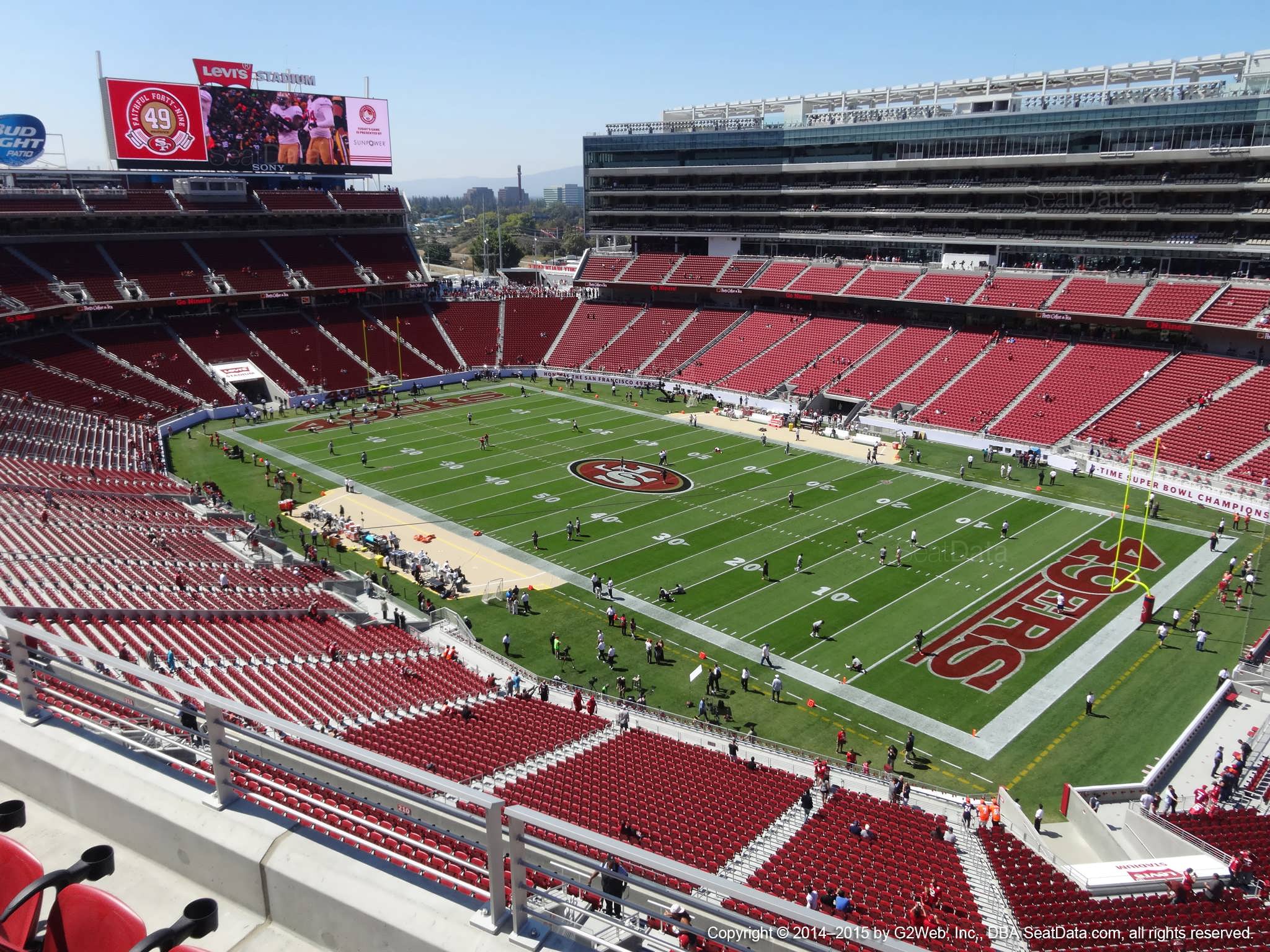 Seat view from section 309 at Levi’s Stadium, home of the San Francisco 49ers