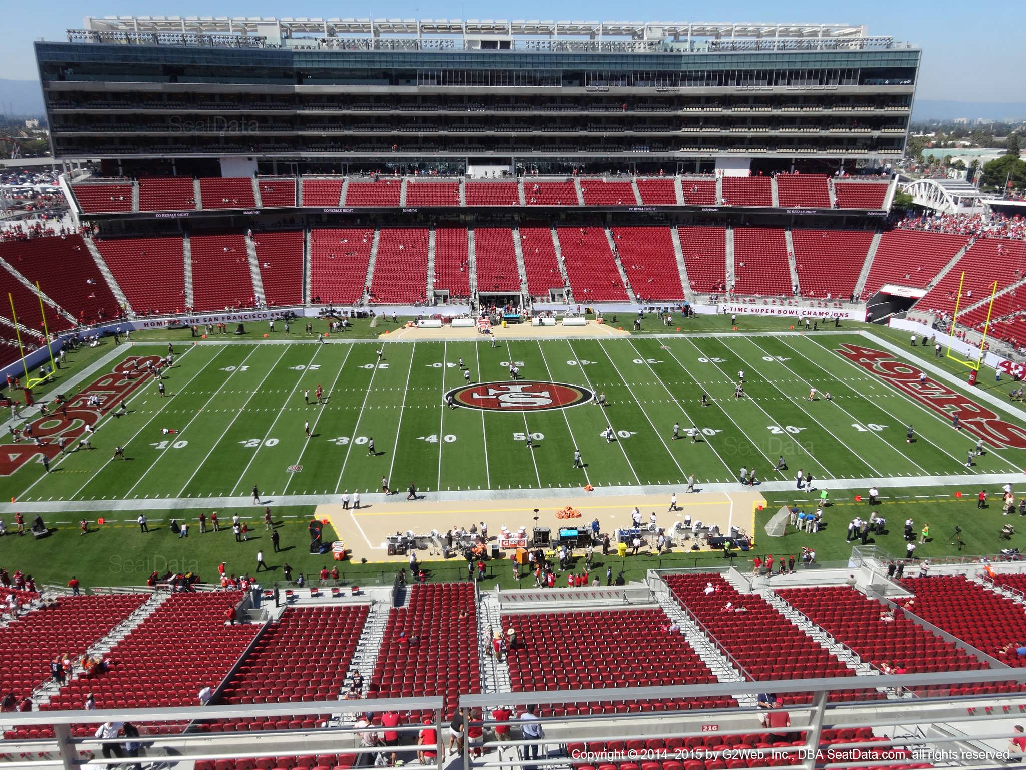 Seat view from section 315 at Levi’s Stadium, home of the San Francisco 49ers