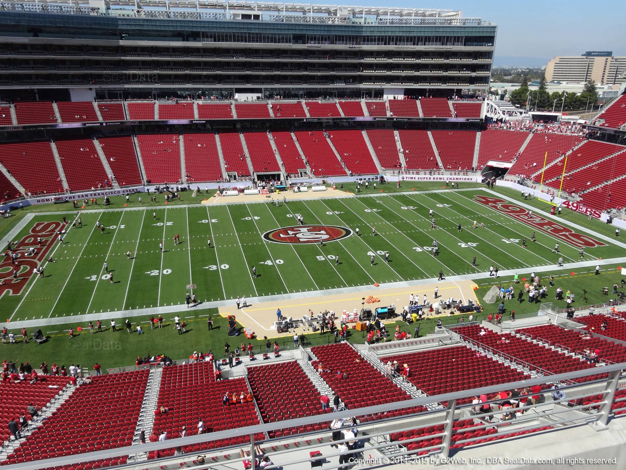 Seat view from section 316 at Levi’s Stadium, home of the San Francisco 49ers