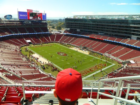 Seat view from section 403 at Levi’s Stadium, home of the San Francisco 49ers
