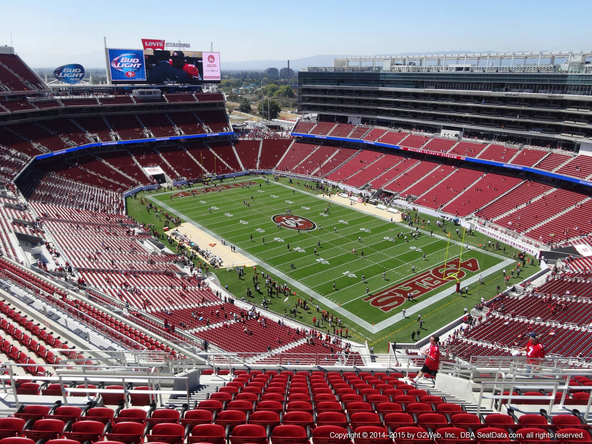 Seat view from section 404 at Levi’s Stadium, home of the San Francisco 49ers
