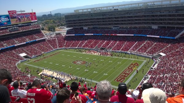 Seat view from section 406 at Levi’s Stadium, home of the San Francisco 49ers