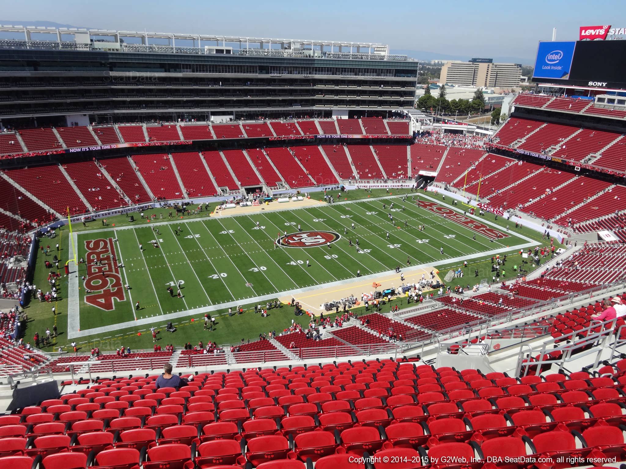 Seat view from section 415 at Levi’s Stadium, home of the San Francisco 49ers