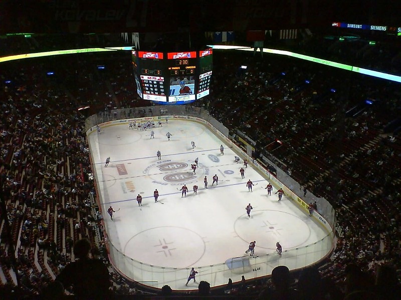 Photo taken from the gris level seats at the Bell Centre. Home of the Montreal Canadiens.