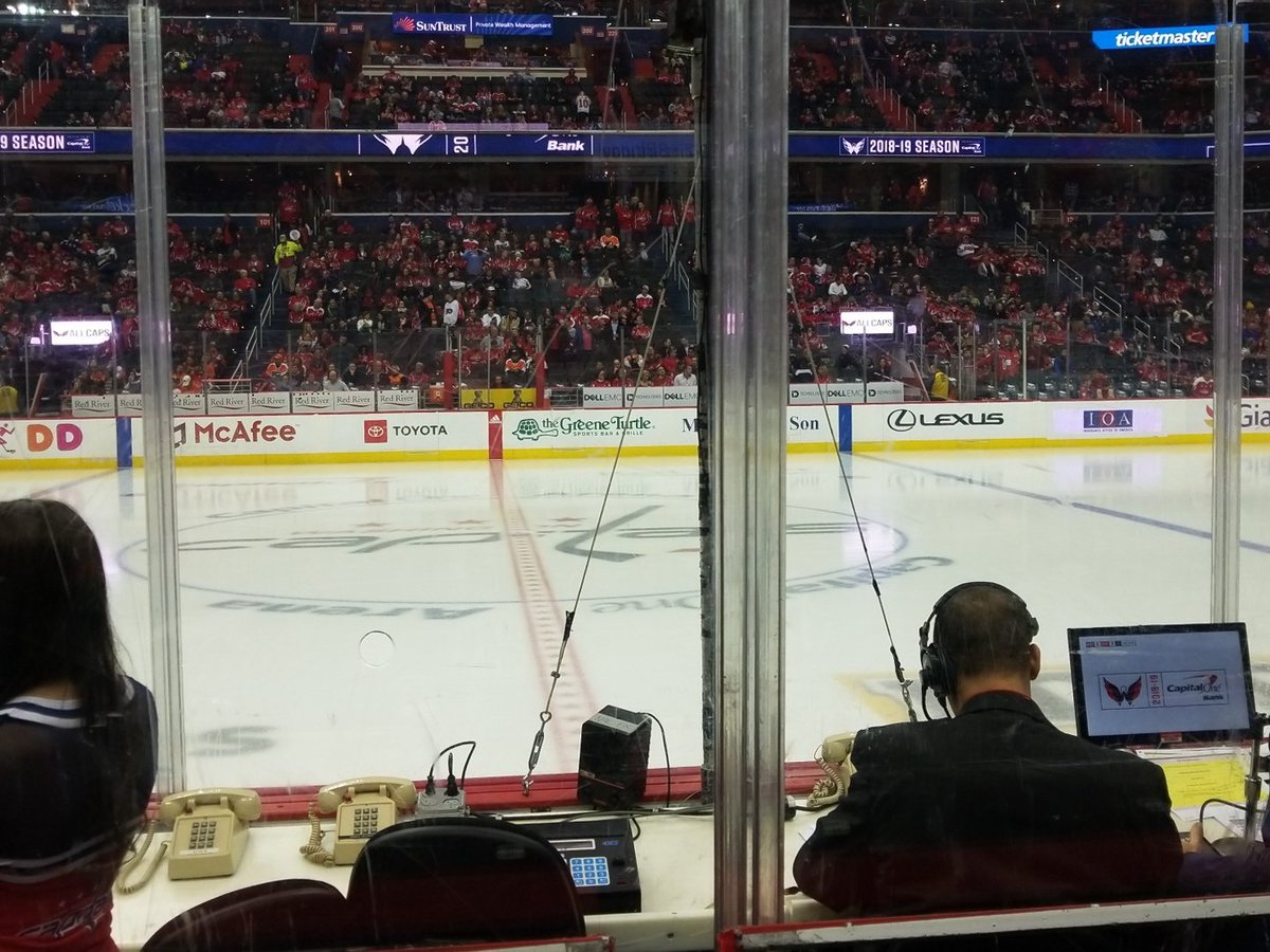 View from the VIP seats at Capital One Arena during a Washington Capitals game.