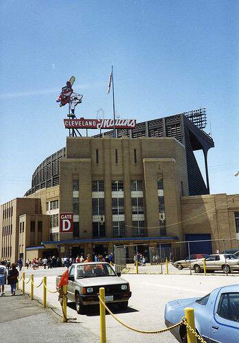 Photo of Gate D at Cleveland Municipal Stadium. 