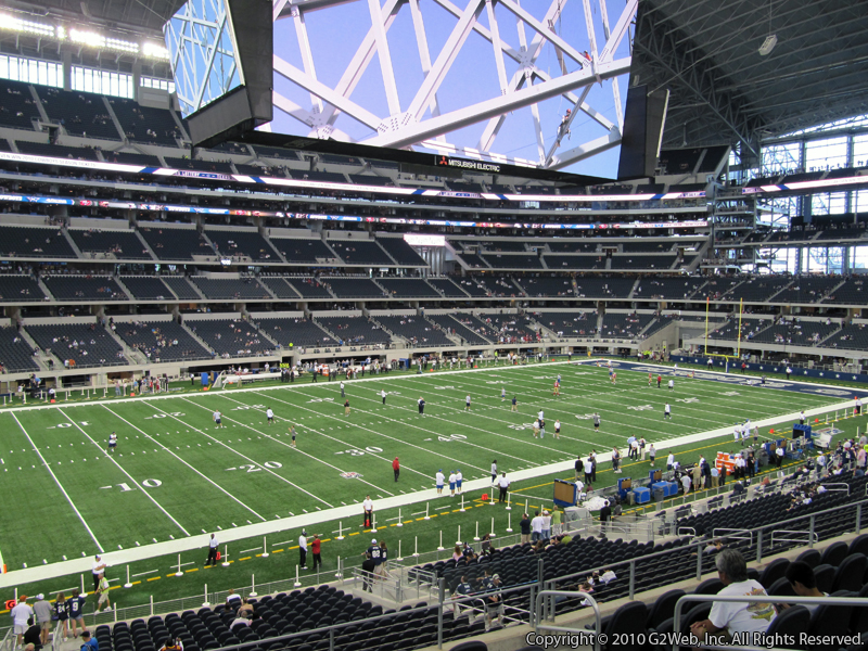 Seat view from section 214 at AT&T Stadium, home of the Dallas Cowboys