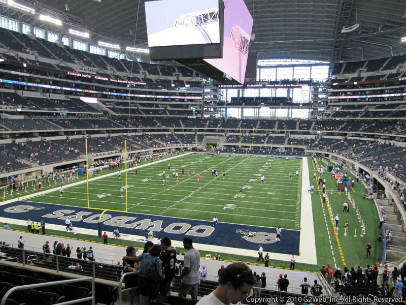 Seat view from section 220 at AT&T Stadium, home of the Dallas Cowboys