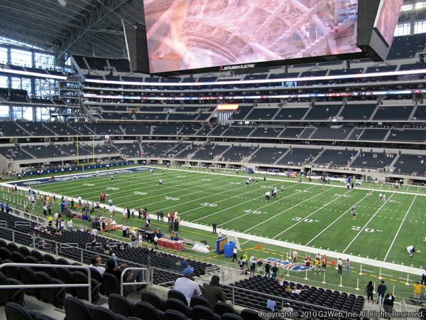 Seat view from section 232 at AT&T Stadium, home of the Dallas Cowboys
