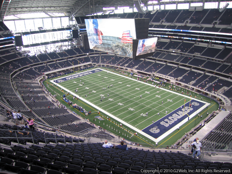 Seat view from section 405 at AT&T Stadium, home of the Dallas Cowboys