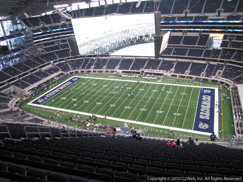 Seat view from section 438 at AT&T Stadium, home of the Dallas Cowboys