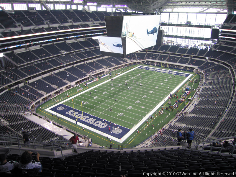 Seat view from section 452 at AT&T Stadium, home of the Dallas Cowboys