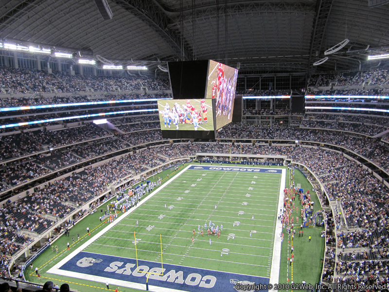 Seat view from section 455 at AT&T Stadium, home of the Dallas Cowboys