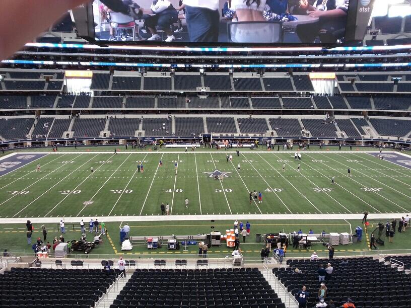 Seat view from section 211 at AT&T Stadium, home of the Dallas Cowboys
