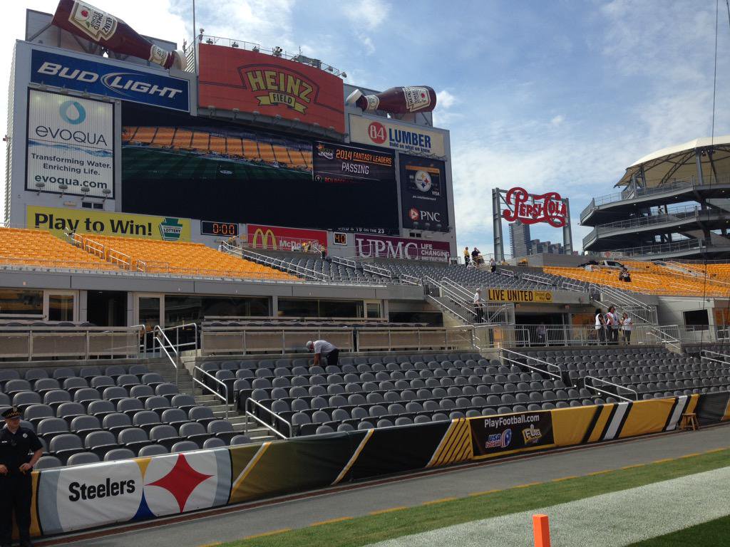 View of the PNC Champions Club at Heinz Field during a Pittsburgh Steelers game.