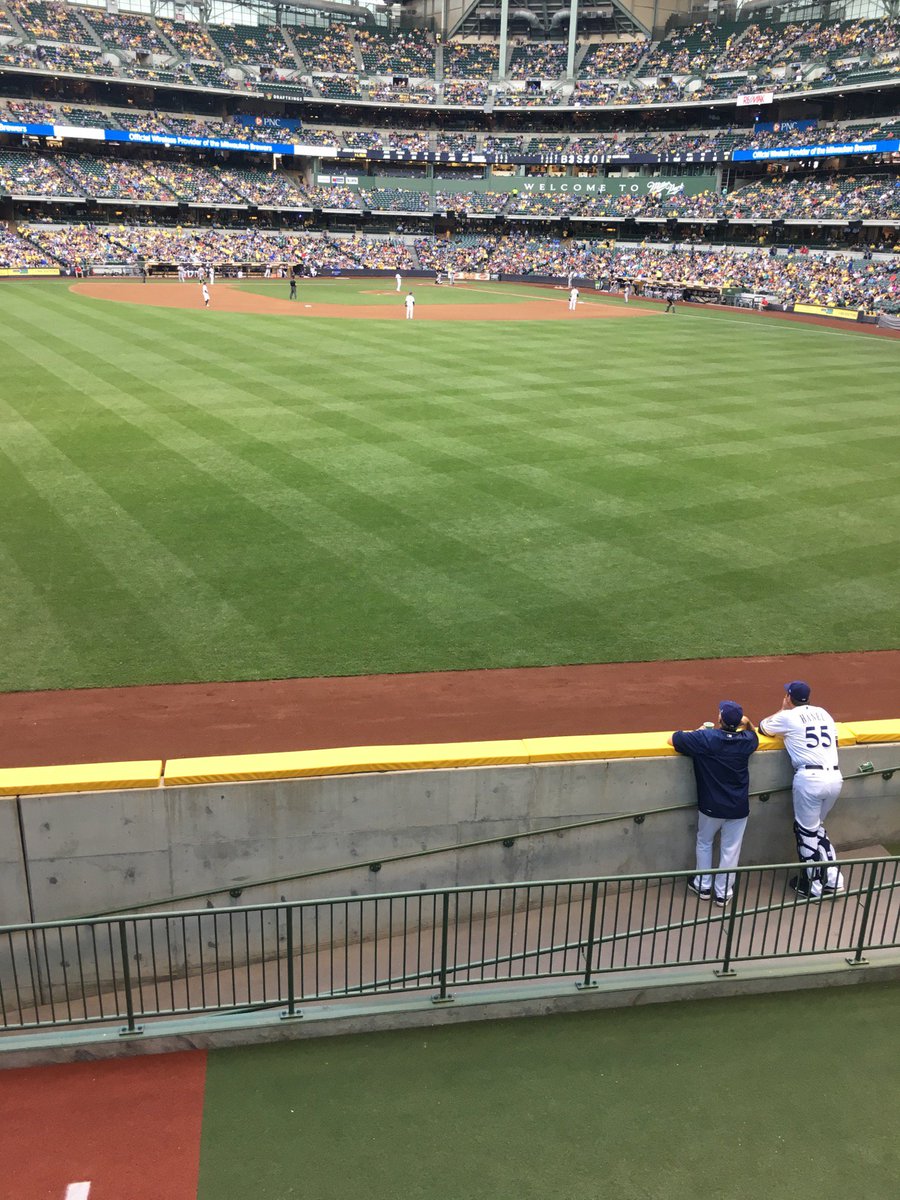 View from the Friday's Front Row Sports Grill at Miller Park. Home of the Milwaukee Brewers.
