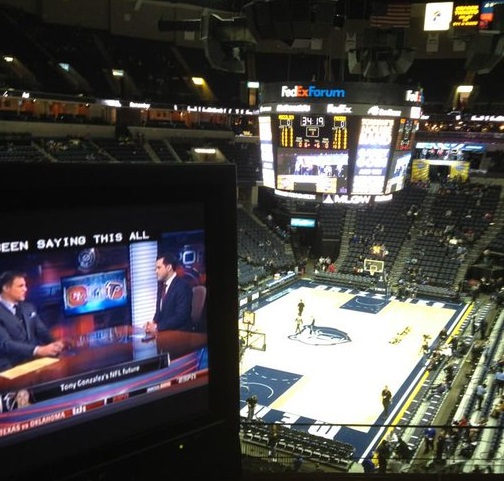 View from the Club Box seats at Fedex Forum before a Memphis Grizzlies game.