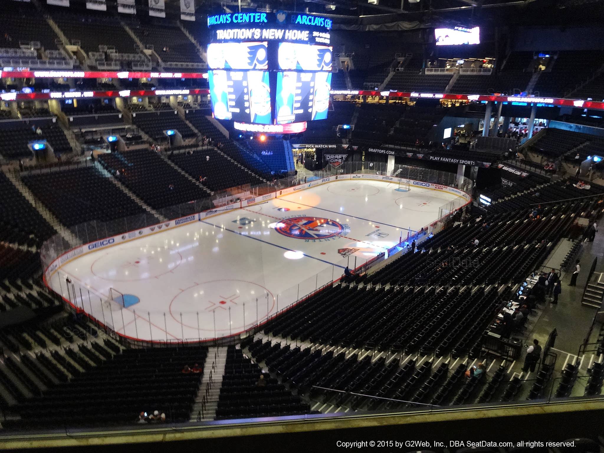 Seat View from Section 212 at the Barclays Center, home of the New York Islanders