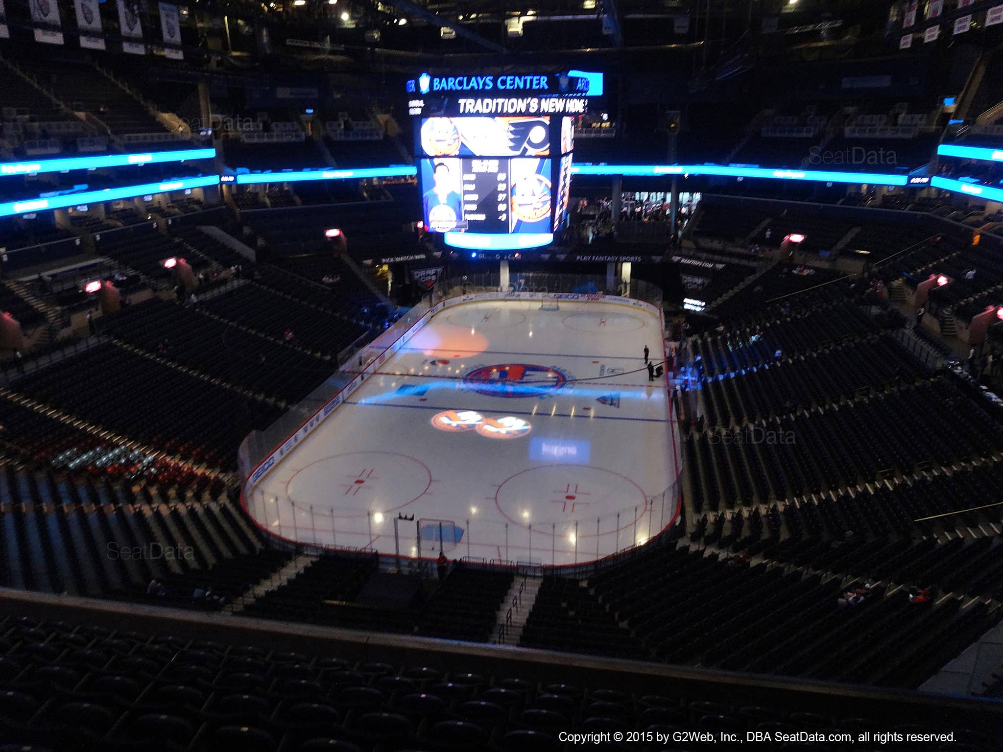 Seat View from Section 215 at the Barclays Center, home of the New York Islanders