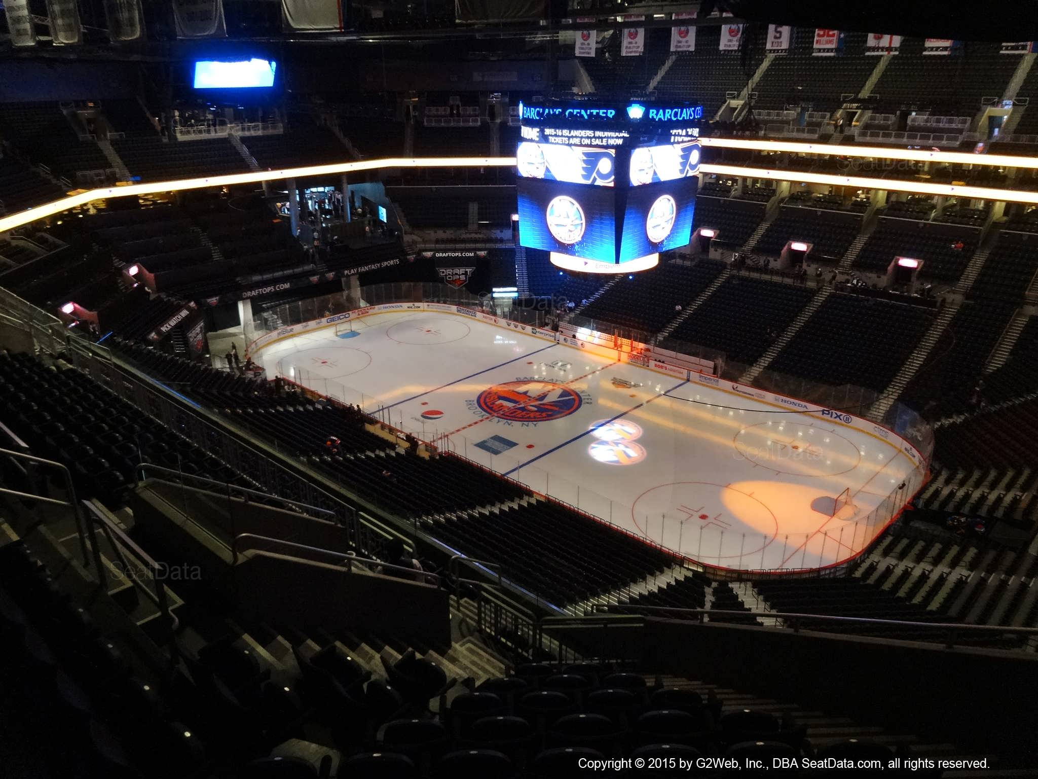 Seat View from Section 221 at the Barclays Center, home of the New York Islanders
