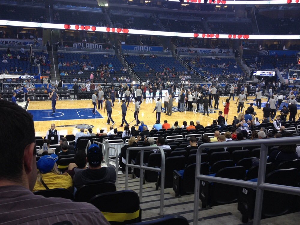 Seat view from section 116 at the Amway Center, home of the Orlando Magic. 
