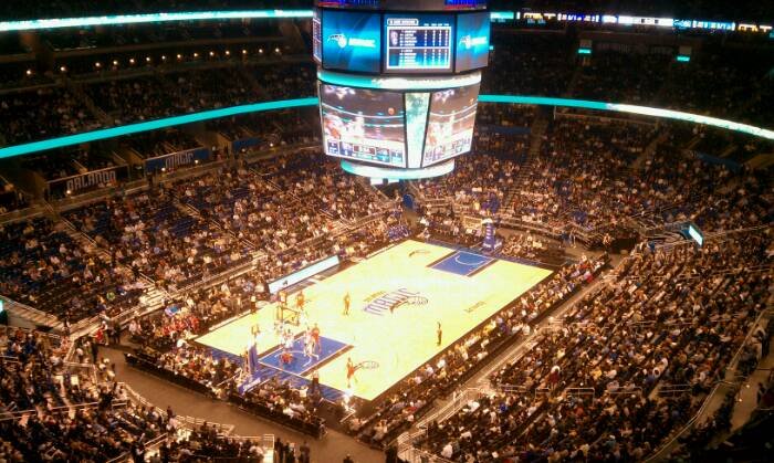 Seat view from section 229 at the Amway Center, home of the Orlando Magic. 