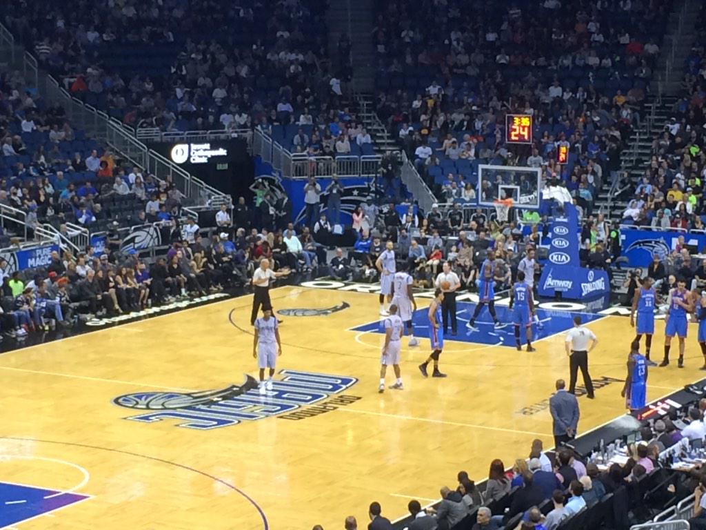 Seat view from club F at the Amway Center, home of the Orlando Magic. 