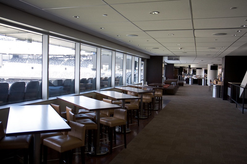 Photo of the United Rentals Club lounge area at Metlife Stadium. Home of the New York Jets and New York Giants.