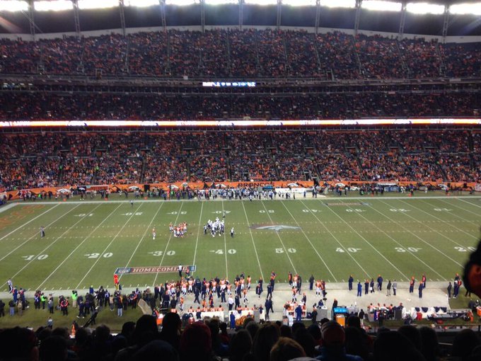 View from the United Club seats at Empower Field at Mile High during a Denver Broncos game.