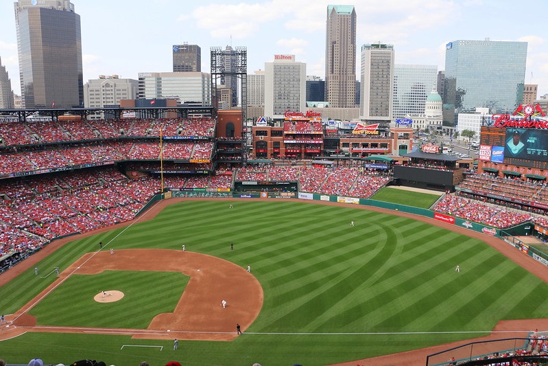 Photo of the field at Busch Stadium. Home of the St. Louis Cardinals.