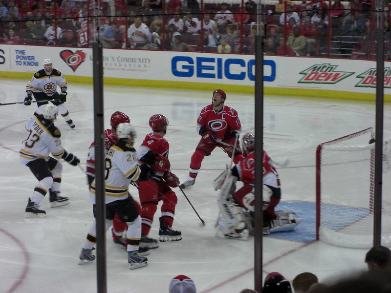 Photo of the Carolina Hurricanes versus the Boston Bruins at PNC Arena.