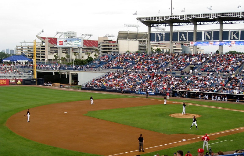 Photo of a New York Yankees game at Steinbrenner Field in Tampa, Florida.
