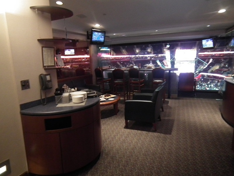 Photo of the interior of a luxury suite at Rocket Mortgage Fieldhouse. Home of the Cleveland Cavaliers.