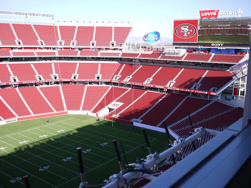 Photo of the shade being cast on Levi's Stadium. Home of the San Francisco 49ers.