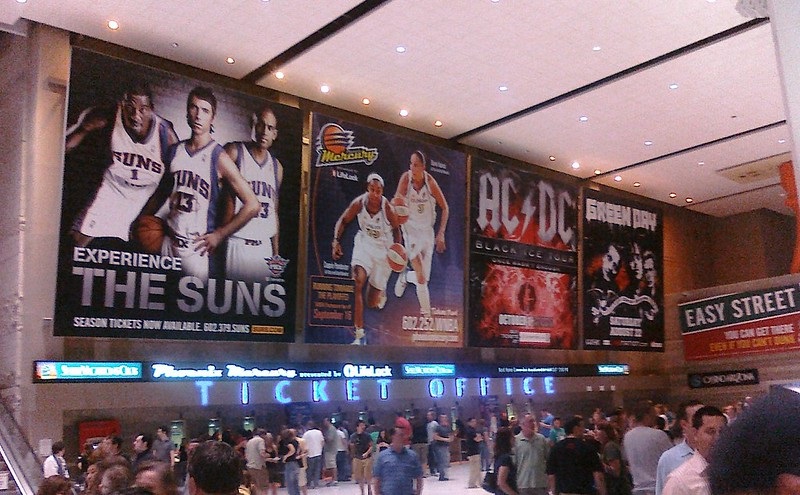 Photo of the Talking Stick Resort Arena atrium. Home of the Phoenix Suns.