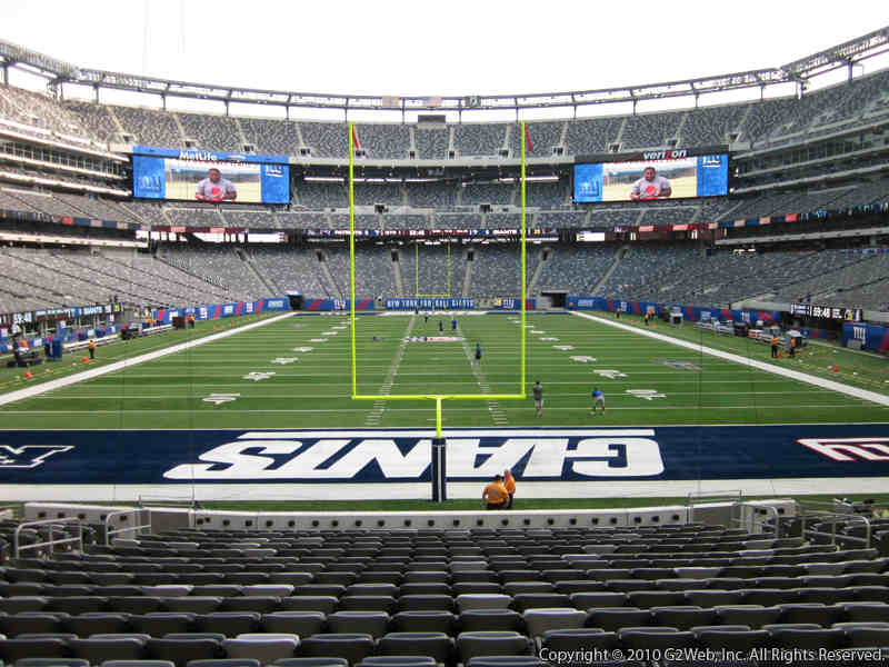 View from Section 101 at Metlife Stadium, Home of the New York Giants