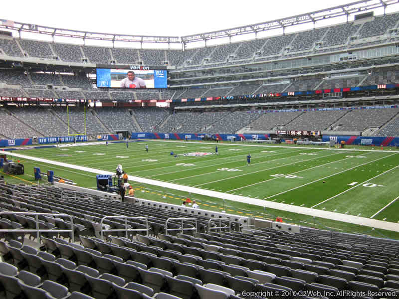 Seat view from section 109 at Metlife Stadium, home of the New York Jets