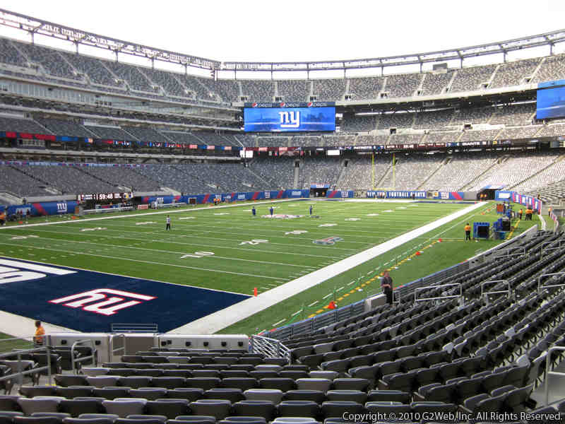 Seat view from section 121 at Metlife Stadium, home of the New York Giants