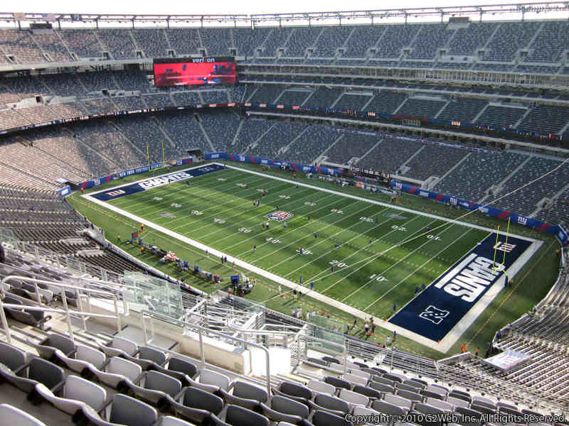 Seat view from section 308 at Metlife Stadium, home of the New York Giants
