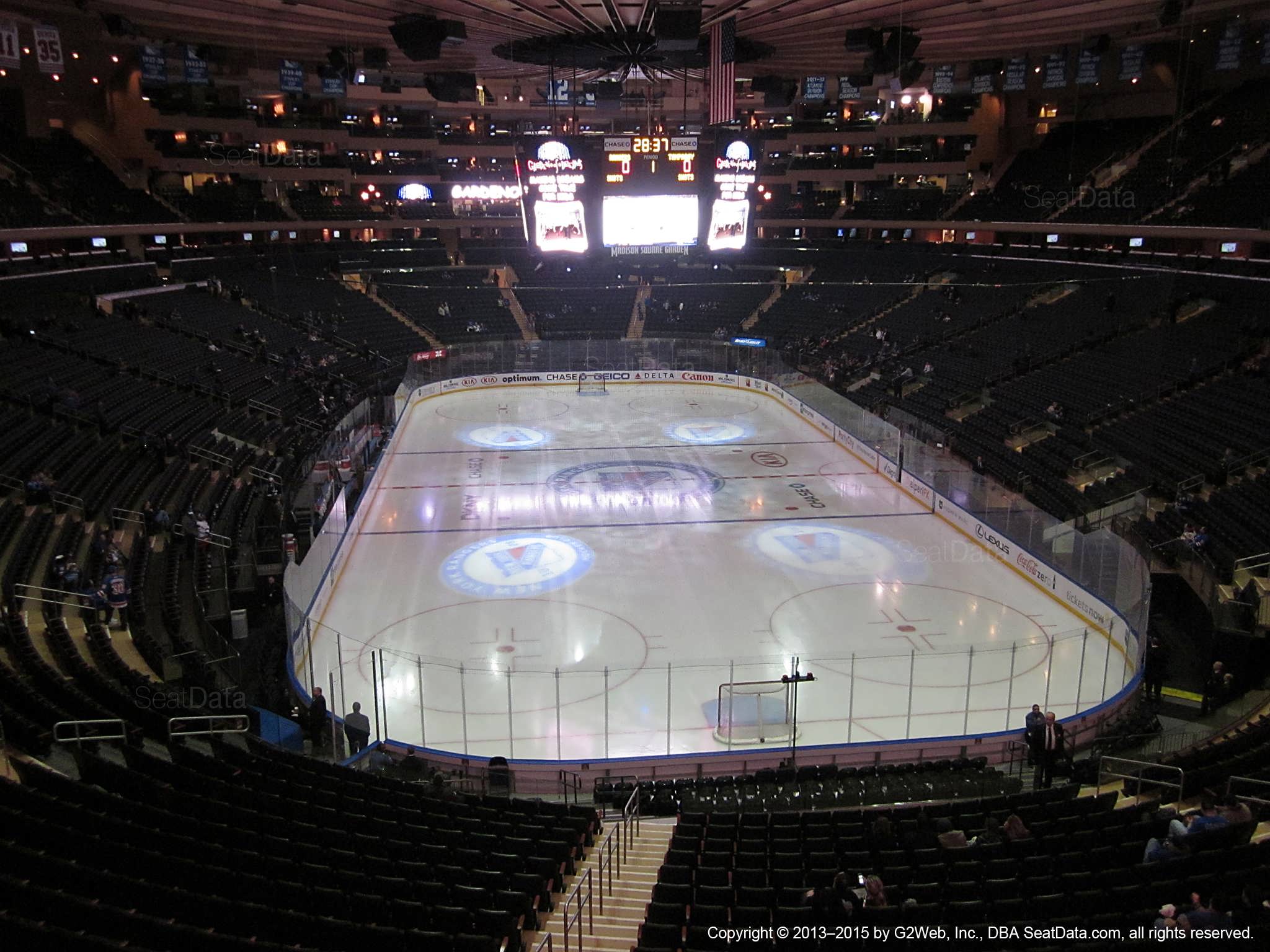 Seat view from section 217 at Madison Square Garden, home of the New York Rangers