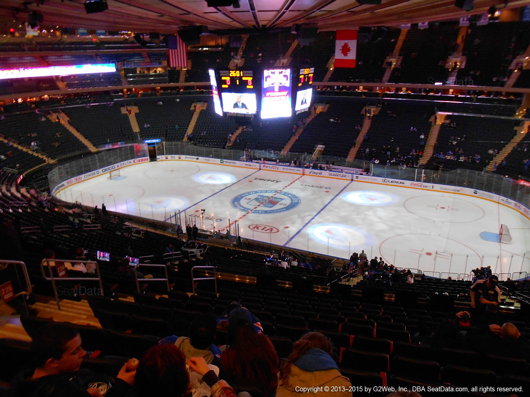 Seat view from section 226 at Madison Square Garden, home of the New York Rangers