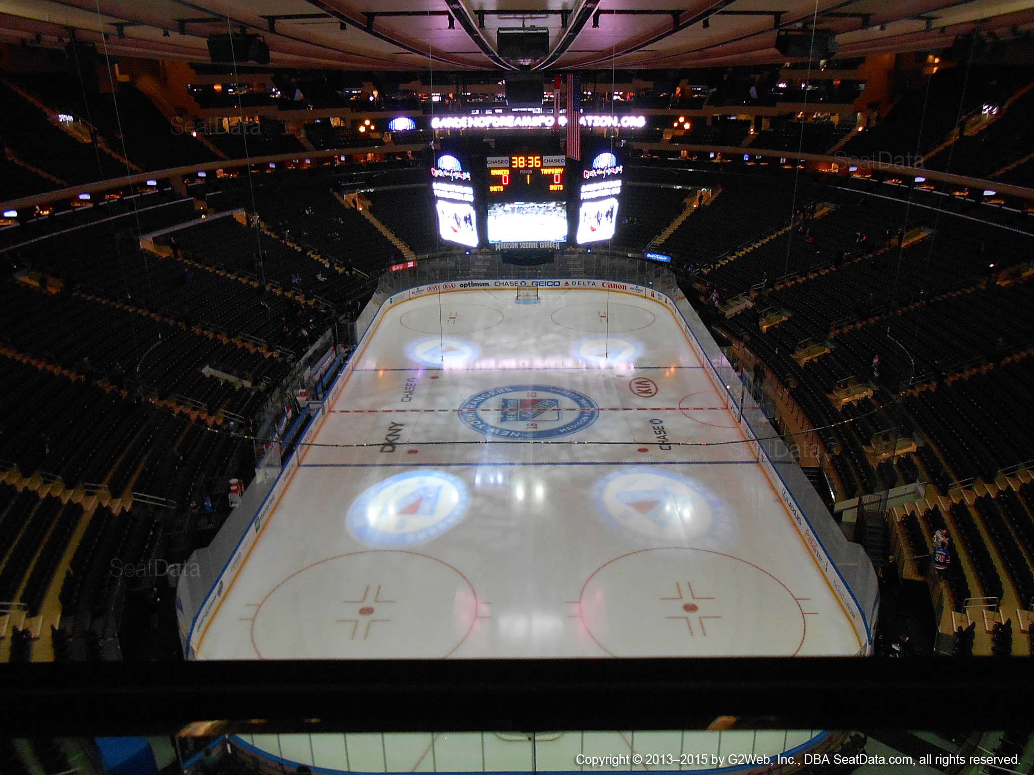 Seat view from section 320 at Madison Square Garden, home of the New York Rangers