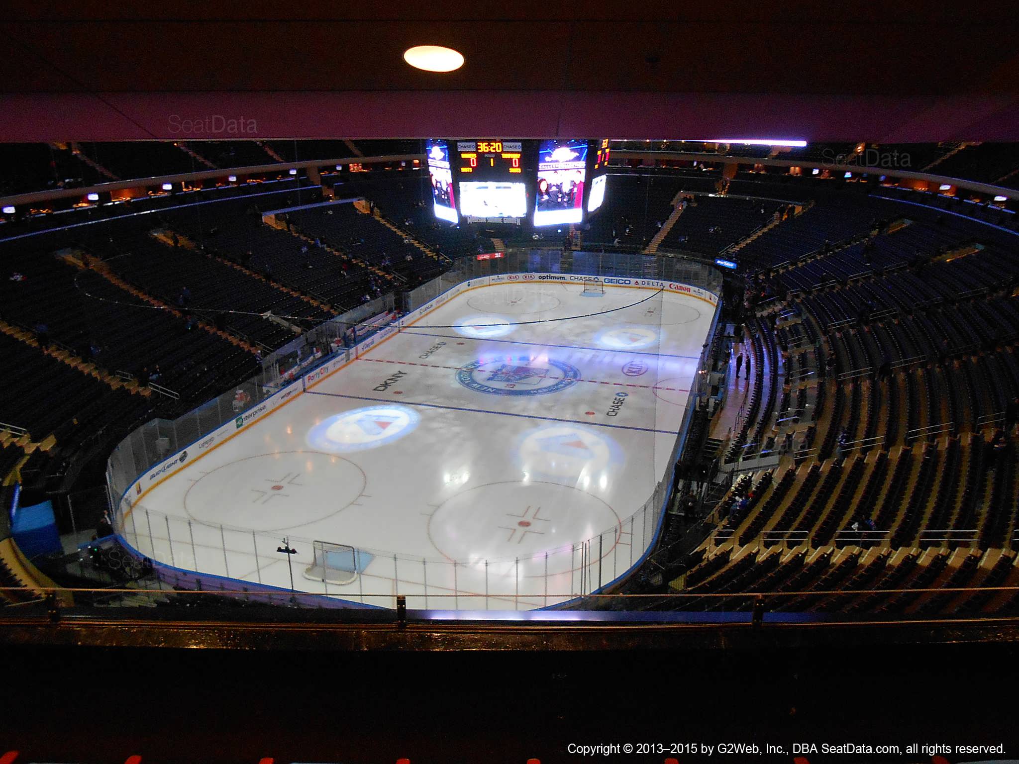Seat view from section 418 at Madison Square Garden, home of the New York Rangers